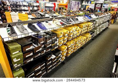 Interior Of A Fashion Shoe Retail Store