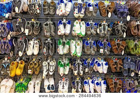 Interior Of A Fashion Shoe Retail Store