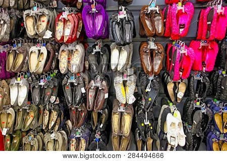 Interior Of A Fashion Shoe Retail Store