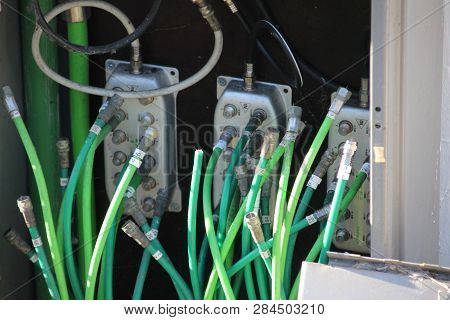 Internet And Cable Coax Cables Replaced By Glass Fiber To Speed Up Connection In Gouda The Netherlan