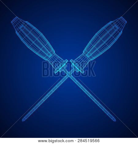 Crosshead Screwdriver. Handyman Tool For Home Repair. Maintenance Themed Abstract Model Wireframe Lo
