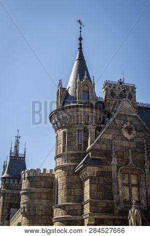 Hryaschevka, Russia - August 12, 2018: Tourist Center Castle Garibaldi In The Village Hryaschevka, S