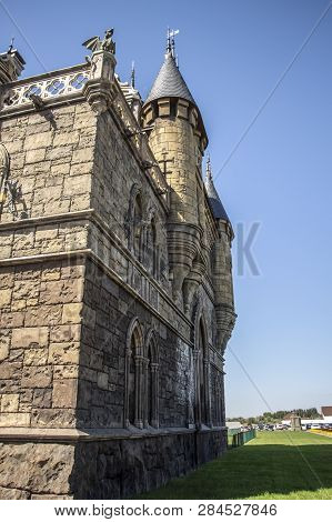Hryaschevka, Russia - August 12, 2018: Tourist Center Castle Garibaldi In The Village Hryaschevka, S