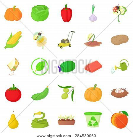 Arboriculture Icons Set. Cartoon Set Of 25 Arboriculture Icons For Web Isolated On White Background