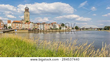 Panorama Of Historic City Deventer At The Ijssel River, Netherlands