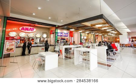 Interior Of Fast Food Take Out Restaurant In A Mall