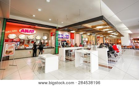 Interior Of Fast Food Take Out Restaurant In A Mall