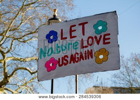 London, Uk, United Kingdom 15th February 2019:- Striking School Aged Children In Central London Over