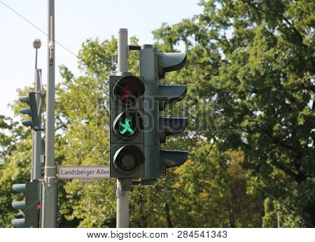 Berlin, Germany - August 17, 2017: Ampelmann The Symbol On Pedestrian Signals In Berlin