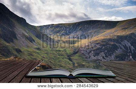 Beautiful Detail Landscape Image Of Mountain Of Tryfan Near Llyn Ogwen In Snowdonia During Early Aut