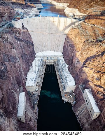 Hoover Dam At Lake Mead On The Border Of Nevada And Arizona In Southwestern United States Is Conside