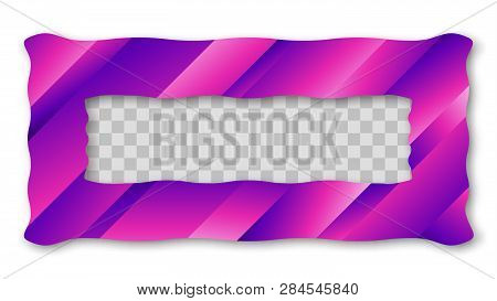 Colored Trendy Gradient Frame With Bland Shadows Isolated On White Background. Abstract Colorful Rec