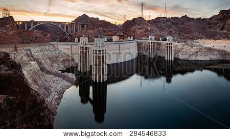 Hoover Dam Panorama At Lake Mead On The Border Of Nevada And Arizona In Southwestern United States I