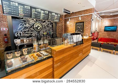 Interior Of Retro Cafe Coffee Shop