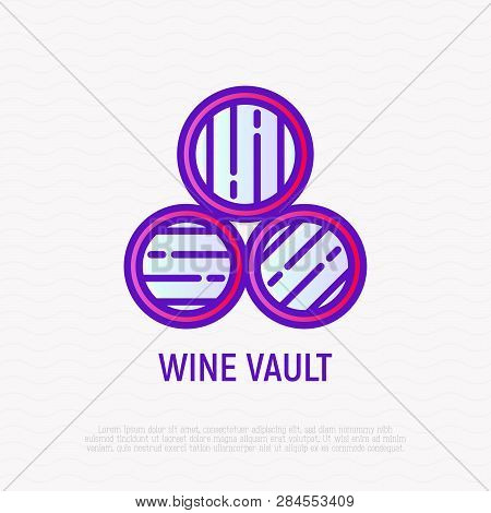 Wine Vault Thin Line Icon. Modern Vector Illustration.