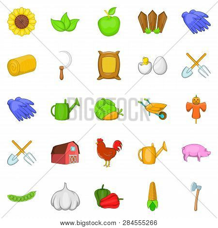 Grower Icons Set. Cartoon Set Of 25 Grower Icons For Web Isolated On White Background