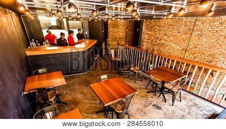 Inside Interior Of A Retro Sushi Restaurant