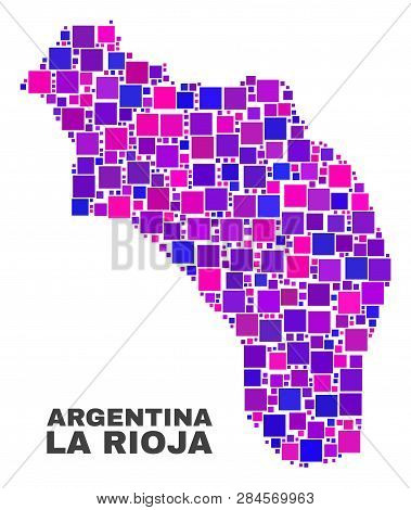 Mosaic La Rioja Of Argentina Map Isolated On A White Background. Vector Geographic Abstraction In Pi