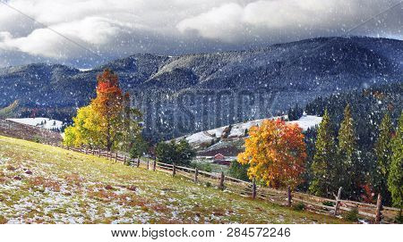 Autumn And Winter In The Mountains