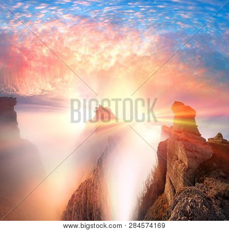 Crimean Rocks Dawn Sunrise