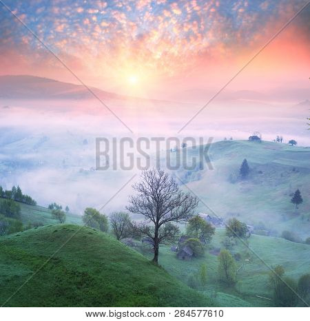 Lazeyschina Lazeshchyna Village In The Mist