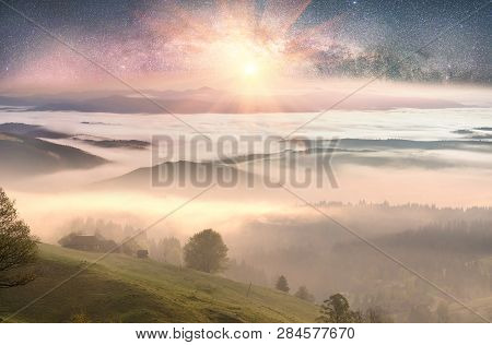 Lazeyschina Lazeshchyna Village In The Mist