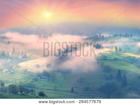 Lazeyschina Lazeshchyna Village In The Mist