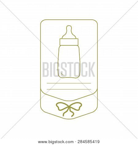 Vector Illustration With Baby Bottle. Feeding Bottle. Things Necessary For Newborns. Nutrition For B