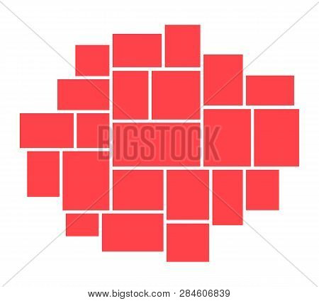 Vector Frame For Photos And Pictures, Photo Collage, Photo Puzzle. Templates Collage Frames For Phot