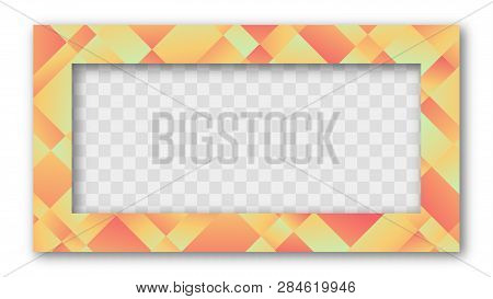 Colored Trendy Gradient Frame With Bland Shadows Isolated On White Background. Abstract Colorful Rec