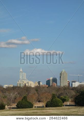 View Of Downtown Raleigh Nc Skyline From Dorothea Dix Park