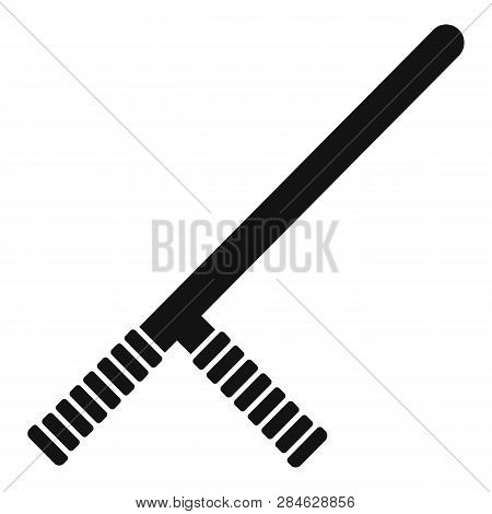 Police Baton Icon. Simple Illustration Of Police Baton Vector Icon For Web Design Isolated On White 