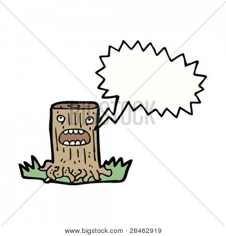 talande trädet stump tecknad
