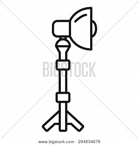Camera Light Lamp Icon. Outline Camera Light Lamp Vector Icon For Web Design Isolated On White Backg