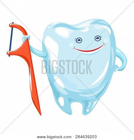 Floss Stick Icon. Cartoon Of Floss Stick Vector Icon For Web Design Isolated On White Background