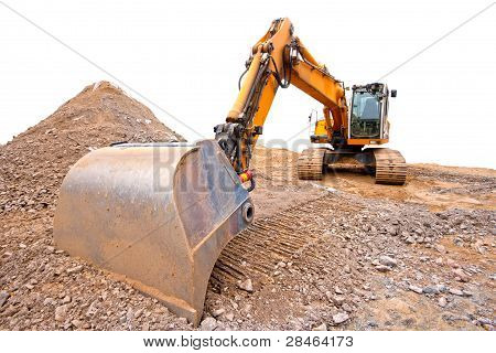 Bulldozer in the construction site