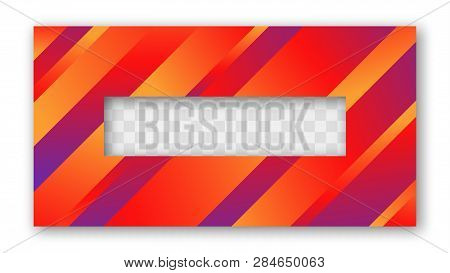 Colored Trendy Gradient Frame With Bland Shadows Isolated On White Background. Abstract Colorful Rec