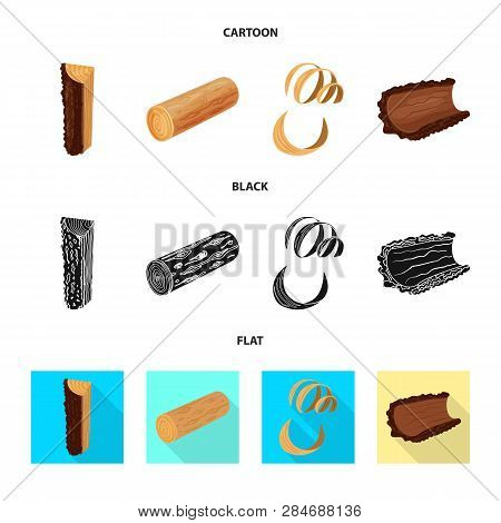 Vector Design Of Tree   And Raw  Symbol. Set Of Tree   And Construction Vector Icon For Stock.