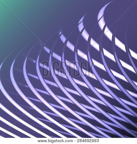 Beautiful Blue Abstract Magic Energy Electric Spiral Twisted Cosmic Fire Lattices From Lines, Strips