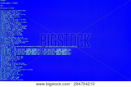 Code In Command Line Interface On Blue Background.
