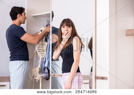 Concept of Skeleton in the cupboard or closet