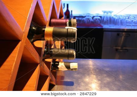 Stack Of Wine At Bar