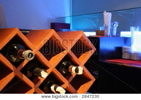 Wine In The Storage At Bar
