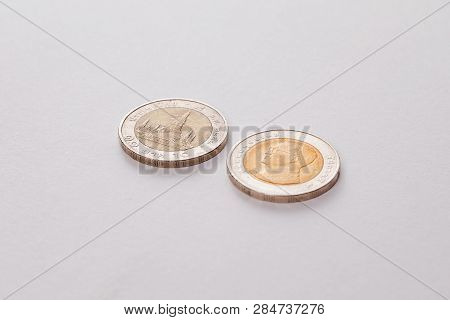 National Currency Of Different Countries. Banknotes And Coins. The Thai Currency, Azerbaijan Currenc