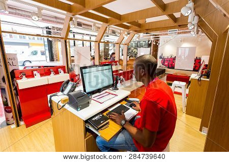 Inside Interior Of A Virgin Mobile  Store