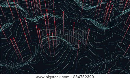 Big Data Visualization. Trendy Infographic Background. Data Analysis Presentation. Topographic 3d Ma