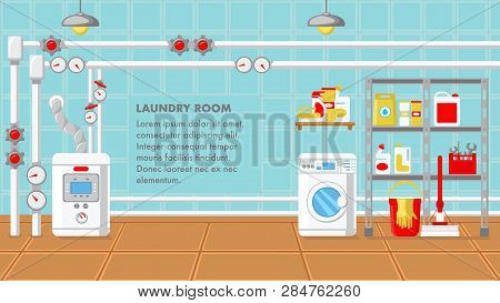 Laundry Room Flat Vector Photo Free Trial Bigstock