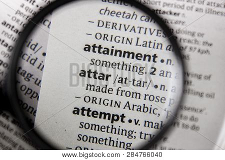 The Word Or Phrase Attar In A Dictionary Book.