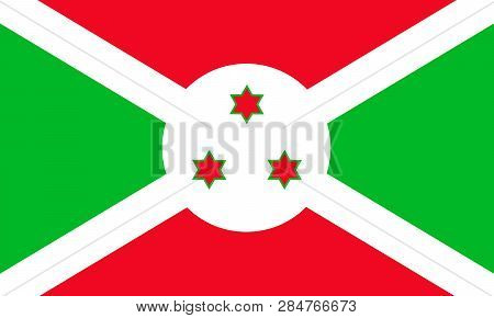Burundi National Flag. Vector Illustration. Gitega. Africa