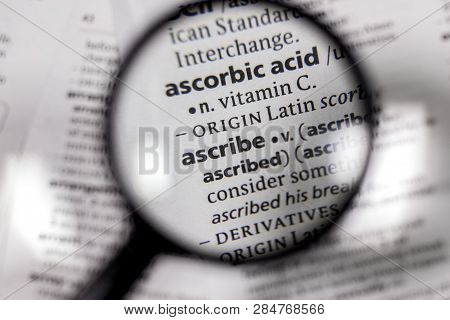 The Word Or Phrase Ascribe In A Dictionary Book.